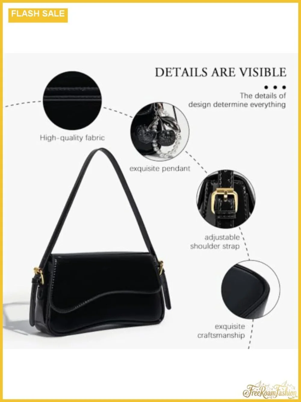Vintage Y2K Hobo Bag with Cherry Pendant Crossbody PU Leather Faux Leather